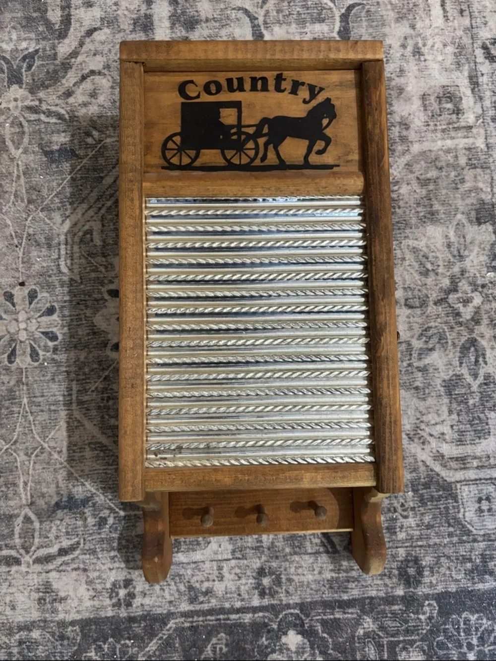 Country Decorative Washboard Wall Cabinet/Shelves and Pegs